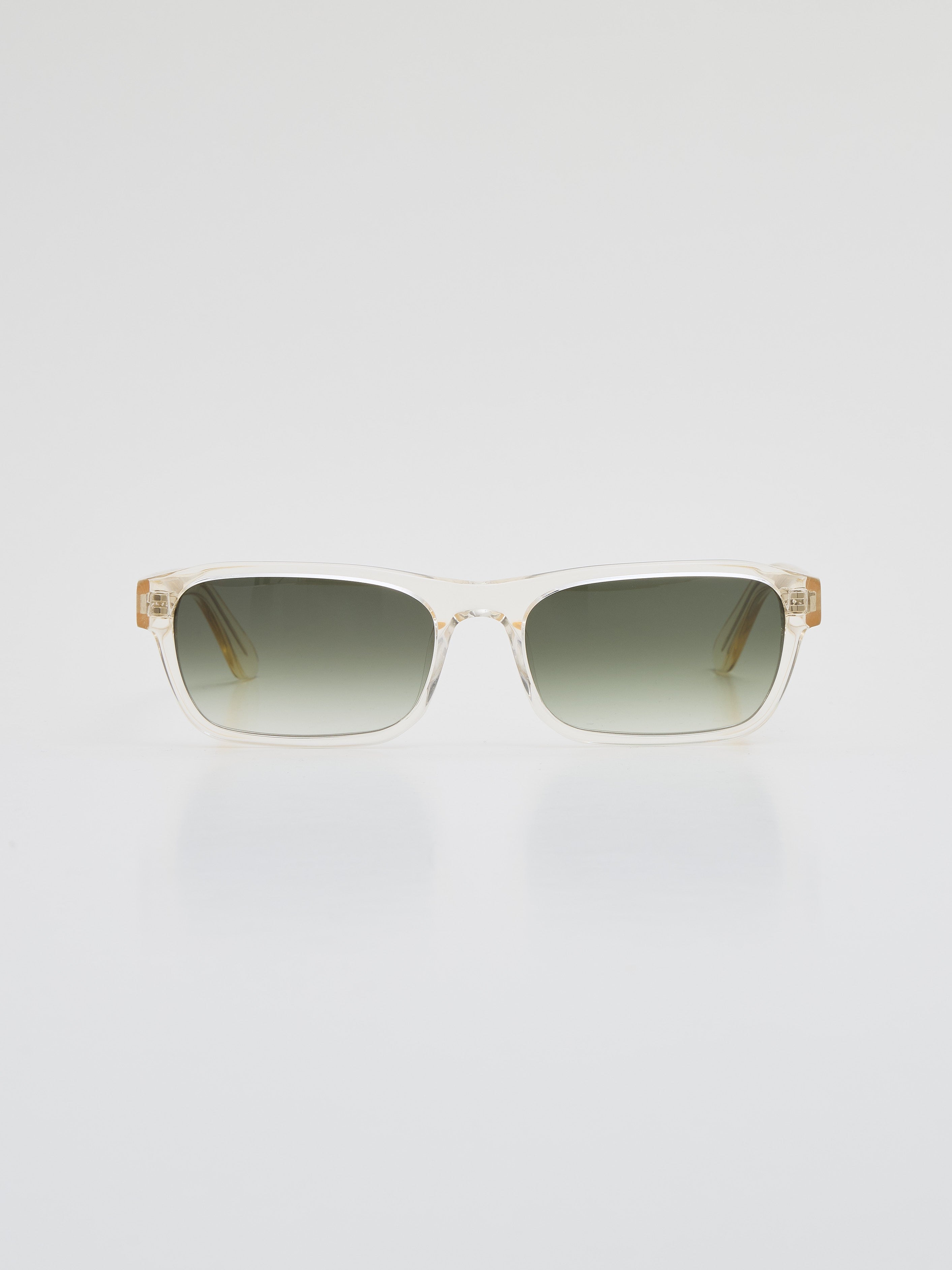 Latiner sunglasses in Transparent Yellow acetate with Carl Zeiss gradient lenses, front view on white background