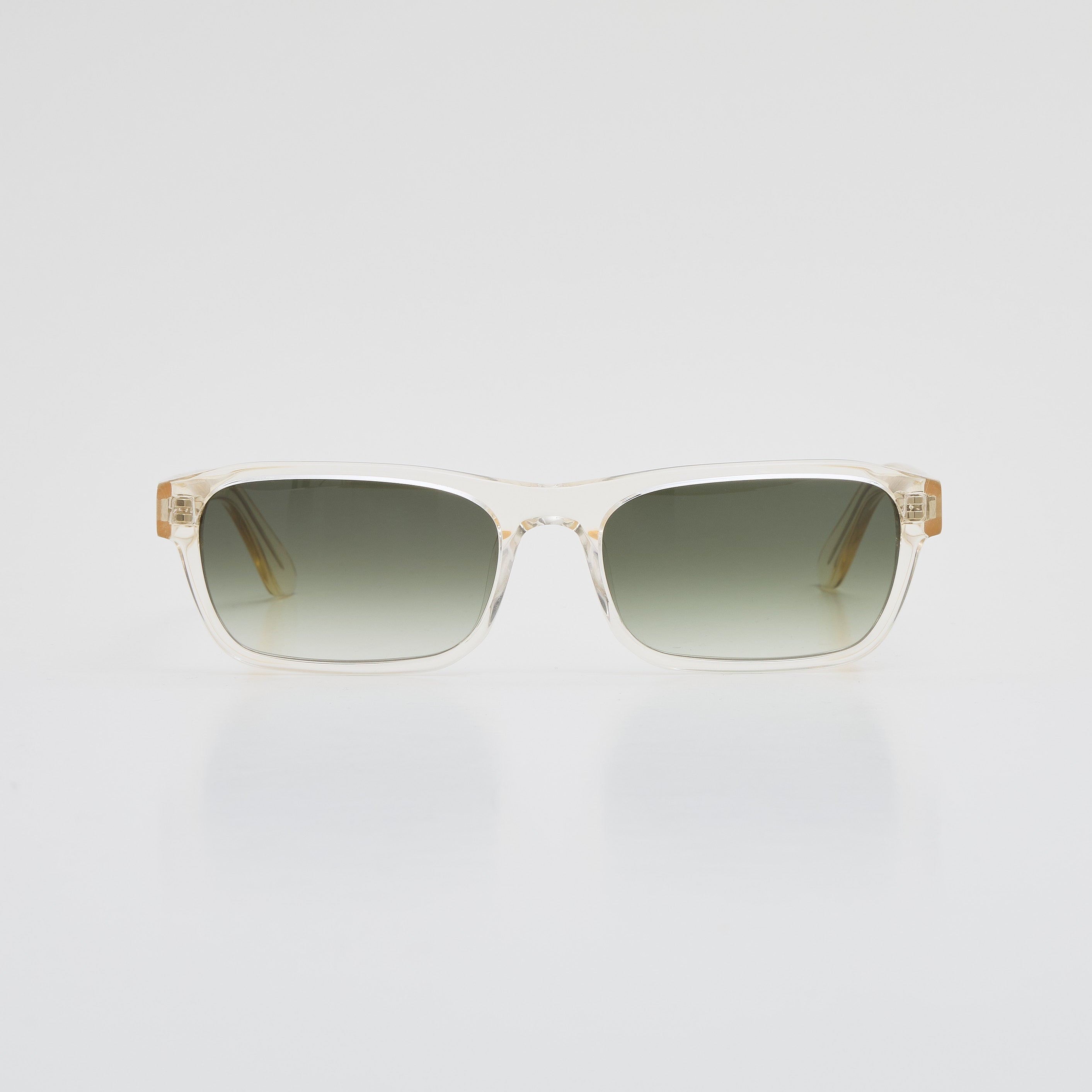 Latiner sunglasses in Transparent Yellow acetate with Carl Zeiss gradient lenses, front view on white background